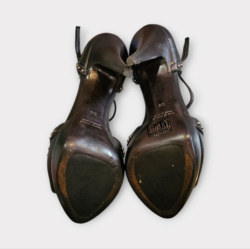 Miu Miu Black Studded Heels - Picture 9 of 11